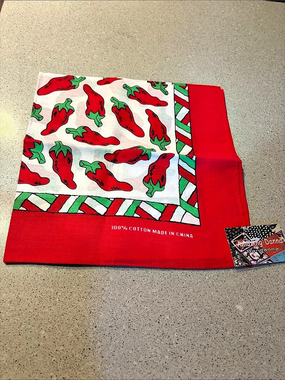 Amazing Danna Bandanna Red & White Cotton NWT